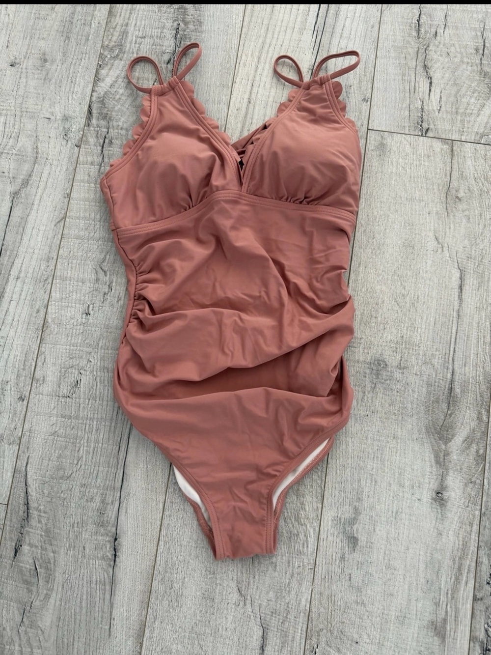 Women's Maternity One-Piece Swimsuit in Dusty Rose - Comfort Fit